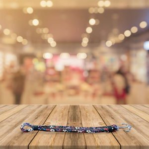 Anchor Bracelet - Purple Black Floral