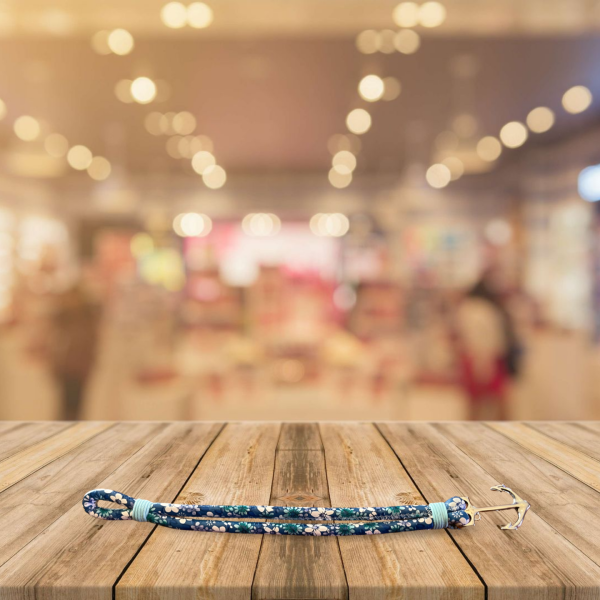 Anchor Bracelet - Tan/Blue