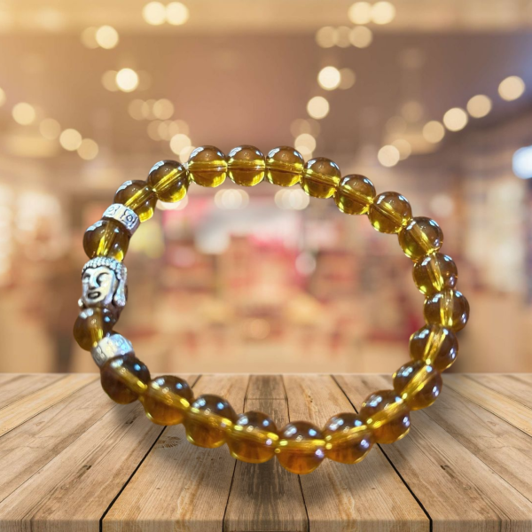 Clear Yellow Barbell Bracelet